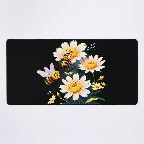 Item preview, bees on daisies designed and sold by eriktartufo.