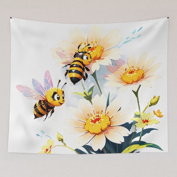 Item preview, bees on daisies designed and sold by eriktartufo.