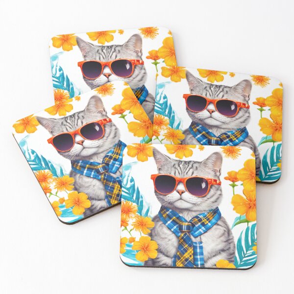 Item preview, Sunglass Swagger: Cat in Summer Bliss 6 designed and sold by Tom-Johnson.