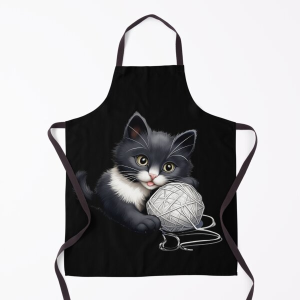 Item preview, the best black cute Cat Playing Yarn Ball designed and sold by mando24895.