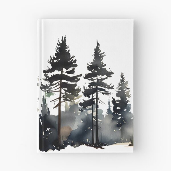 Item preview, Tall Pine Trees in Inc Watercolour @fluidwatercolor designed and sold by fluidwatercolor.