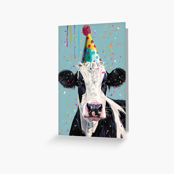 Artikel-Vorschau von Lustiges Kuh-Geburtstagsparty-Design - skurrile und verspielte Tierkunst, designt und verkauft von TringTringCards.