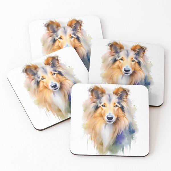 Item preview, Rainbow Watercolor Rough Collie designed and sold by heartlocked.