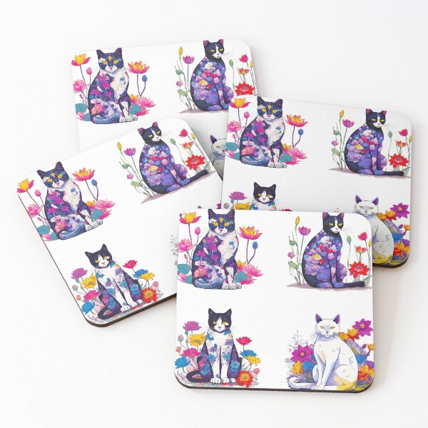 Item preview, Lotus Dreams: Cat in Colorful Bloom Collection designed and sold by Tom-Johnson.