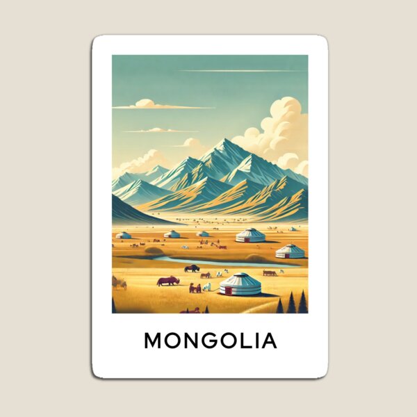 Aperçu de l'œuvre Affiche d’art numérique de Mongolie créée et vendue par TravelMarvel.