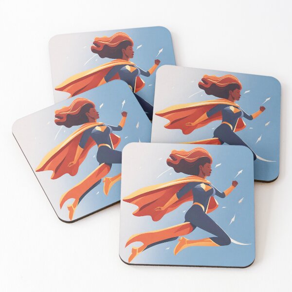 Item preview, Superheroine Launches Skyward in Dramatic Pose 2 designed and sold by Tom-Johnson.