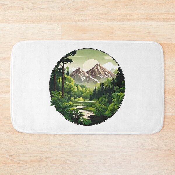 Item preview, Circular Mountain Forest Jungle Landscape 5 designed and sold by Tom-Johnson.