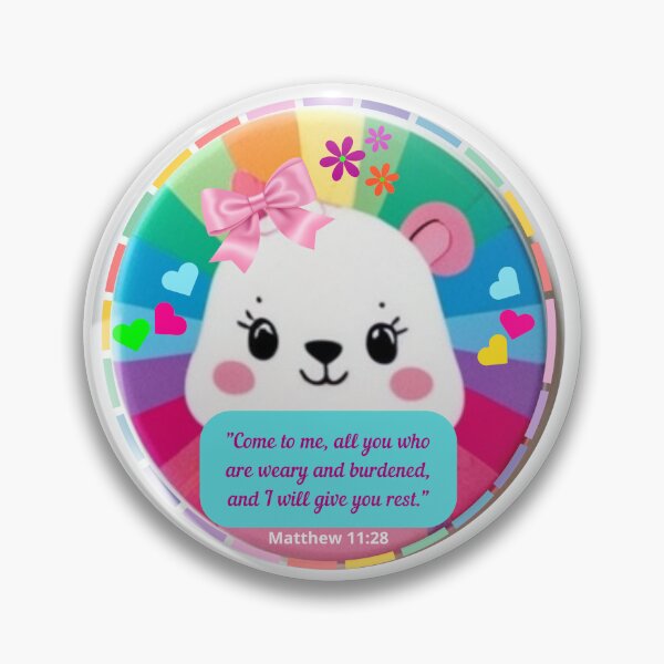 Item preview, Cute Bear Design with Matthew 11:28 Verse: "Come to me, all you who are weary and burdened, and I will give you rest." designed and sold by mileysamir7.