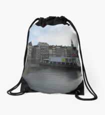Amsterdam Water front Drawstring Bag