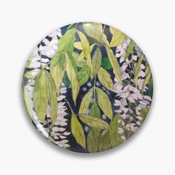 Item preview, White wisteria watercolour painting  designed and sold by esvb.