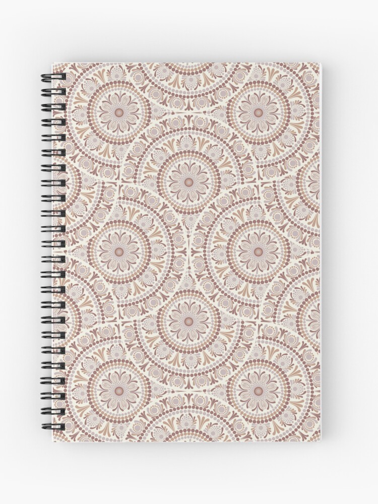 Journal, Warm Neutrals Cafe Ombre Dot Mandala Art Deco Fans designed and sold by Triplicate Limited