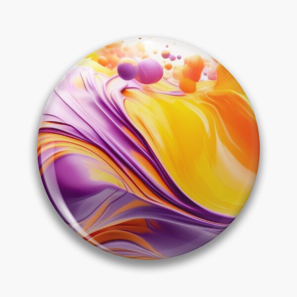 Artikelvorschau, Wirbelnde orange und violette Flüssigkeit auf weißem Hintergrund entworfen und verkauft von frequent-art.