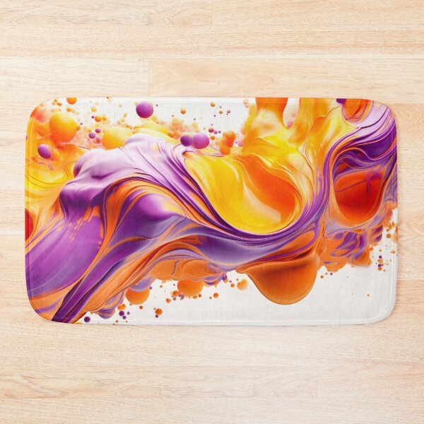 Item preview, Swirling Orange and Purple Liquid on White Background designed and sold by frequent-art.