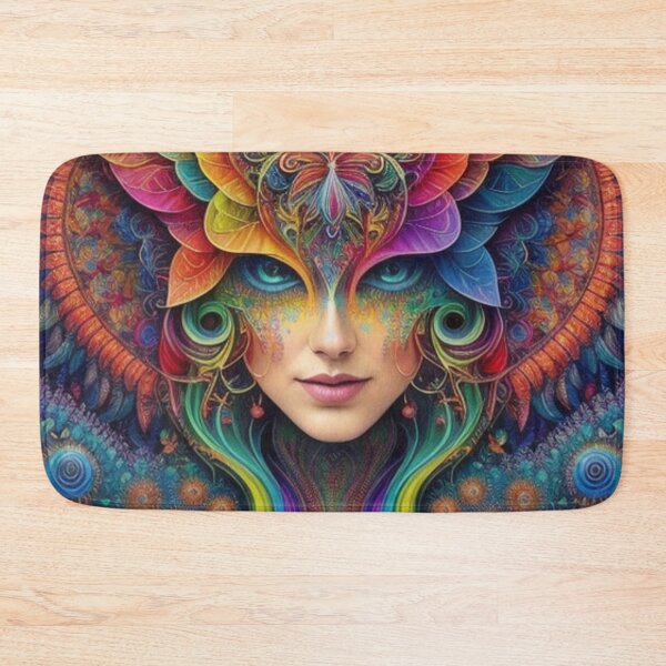 Item preview, Psychedelic Enchantment Vivid Woman's Face In Surreal Colors designed and sold by EnchantedVista.