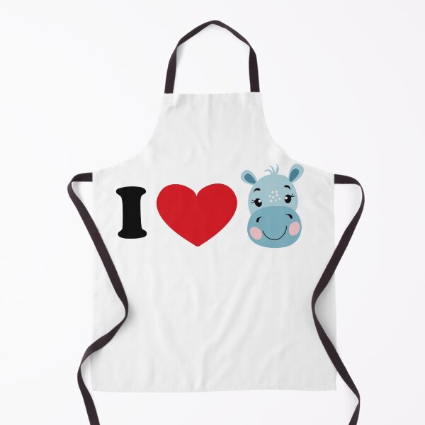 Item preview, I love hippo - with a cute hippo face art designed and sold by EmeraldeaArt.