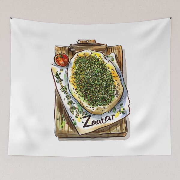 Item preview, Manakeesh AI Art Magic مناقيش زعتر زيت زيتون: The Aromatic Flavorful Tradition of Middle Eastern Zaatar Bread designed and sold by FUNqoosh.