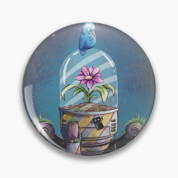 Item preview, Forgotten Robot Preserving a Flower - Cute Sci-Fi Cartoon Illustration designed and sold by SrGeeOh.