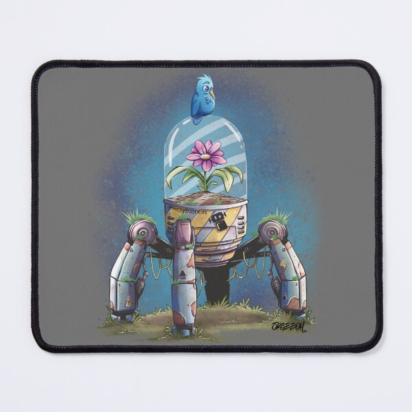 Item preview, Forgotten Robot Preserving a Flower - Cute Sci-Fi Cartoon Illustration designed and sold by SrGeeOh.