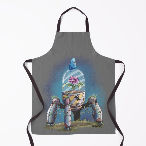 Item preview, Forgotten Robot Preserving a Flower - Cute Sci-Fi Cartoon Illustration designed and sold by SrGeeOh.