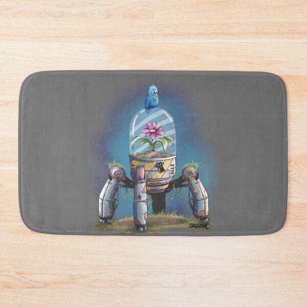 Item preview, Forgotten Robot Preserving a Flower - Cute Sci-Fi Cartoon Illustration designed and sold by SrGeeOh.