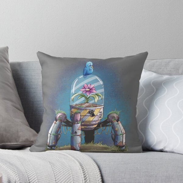 Item preview, Forgotten Robot Preserving a Flower - Cute Sci-Fi Cartoon Illustration designed and sold by SrGeeOh.
