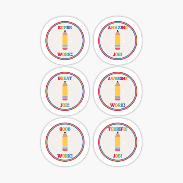 Item preview, Cute Teacher Reward Sticker Sheet Rainbow Pencil  designed and sold by smileystudentsk.