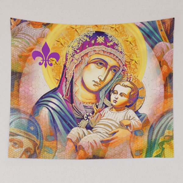 Item preview, Byzantine Icon of Mother Mary Holding Baby Jesus designed and sold by Sanctum Icons.