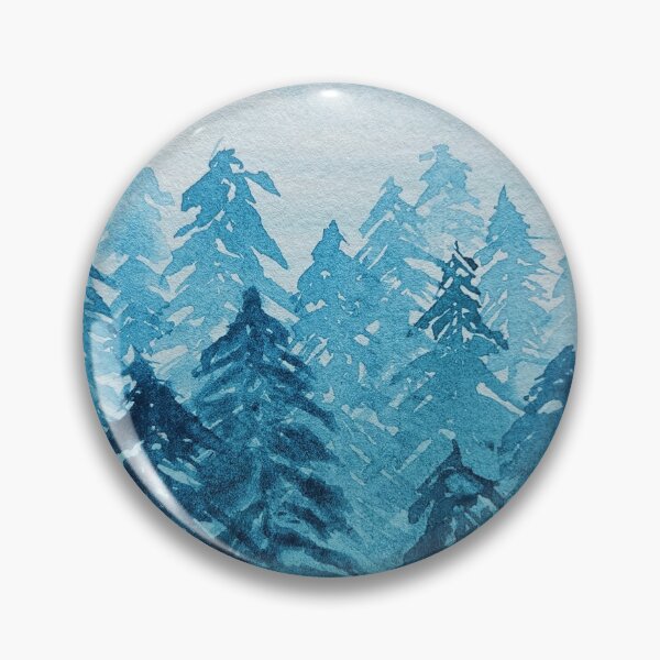 Item preview, Handmade watercolour painting of misty pine forest designed and sold by Varun Bhalerao.