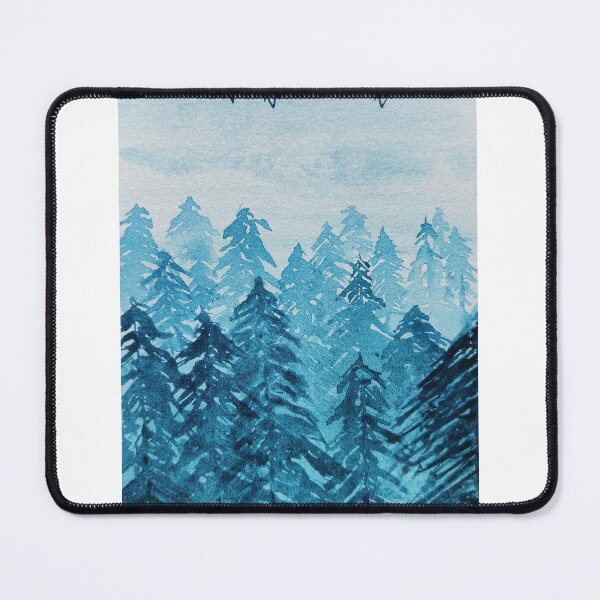 Item preview, Handmade watercolour painting of misty pine forest designed and sold by Varun Bhalerao.