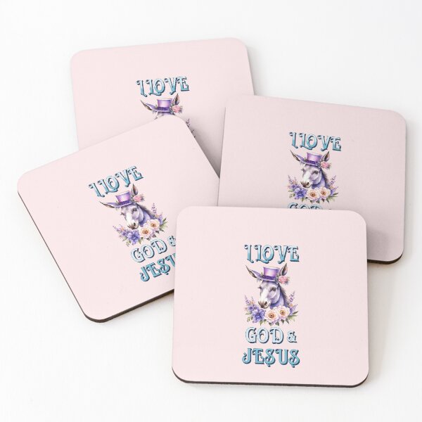 Item preview, I LOVE GOD & JESUS (DONKEY TOP HAT ROSES) designed and sold by lovingtouch.