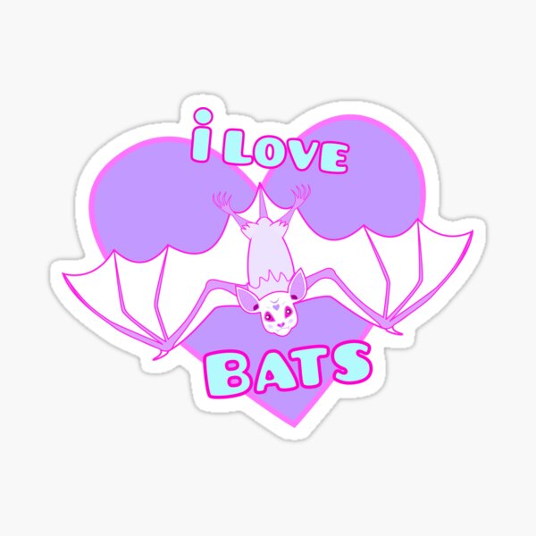 I Love Bats - Purple Version Sticker