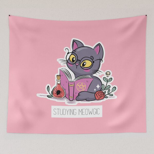 Item preview, Studying meowgic #CatGifts #CatLady #CatMom #CatDad #CatLife designed and sold by Anna Halasek.