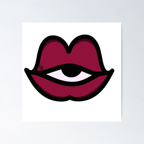 Item preview, I'm Seeing You - Lips with an Eye - Doodle designed and sold by rikymorphe.