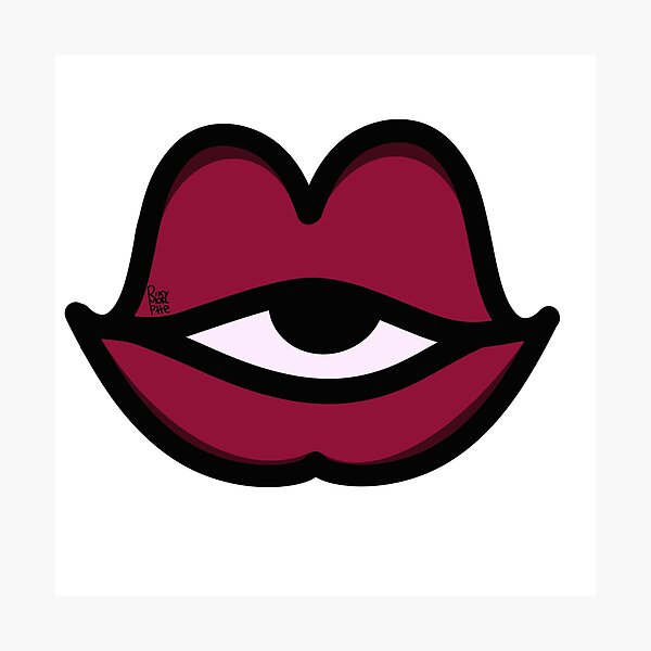 Artikelvorschau, Ich sehe dich – Lippen mit einem Auge – Gekritzel entworfen und verkauft von rikymorphe.