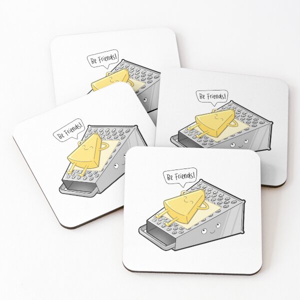 Item preview, A friendship between a slice of Cheddar cheese and a box grater! designed and sold by BaldandBold.
