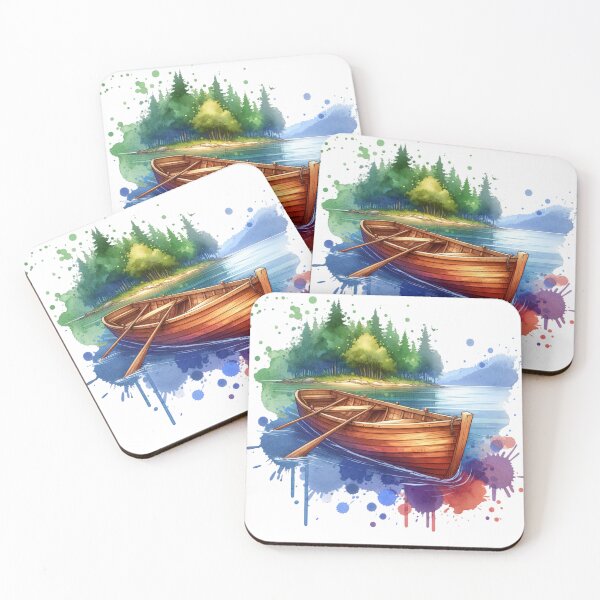 Item preview, Canoe on a Lake Illustration designed and sold by JesNoh.