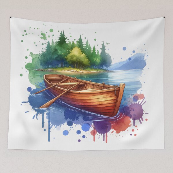 Item preview, Canoe on a Lake Illustration designed and sold by JesNoh.