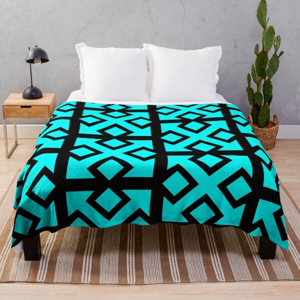 Item preview, Four Square Arrows Aqua on Black designed and sold by Greenwood2112.
