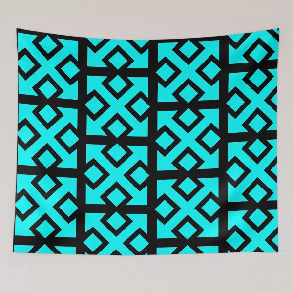 Item preview, Four Square Arrows Aqua on Black designed and sold by Greenwood2112.