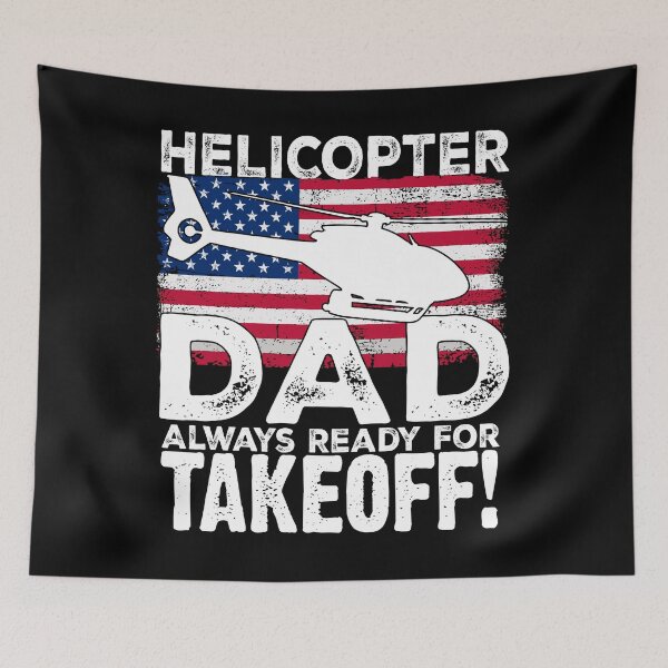 Item preview, USA Flag Helicopter Dad Always Ready For Takeoff Funny Helicopter Parent   designed and sold by Smix Pixels.