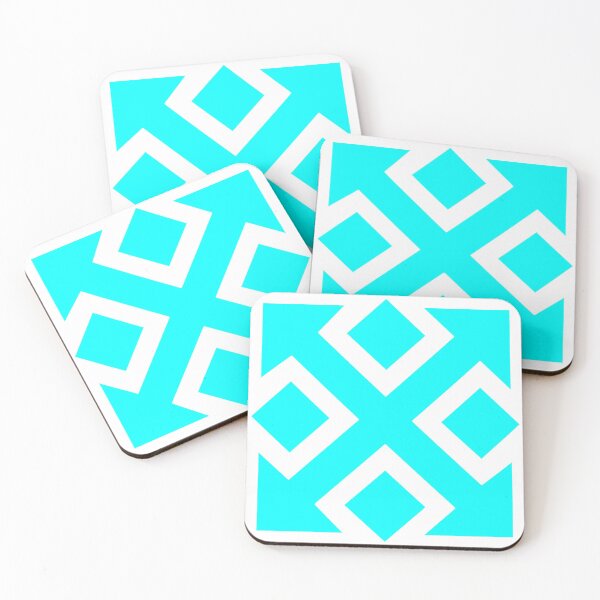 Item preview, Four Square Arrows Aqua on White designed and sold by Greenwood2112.