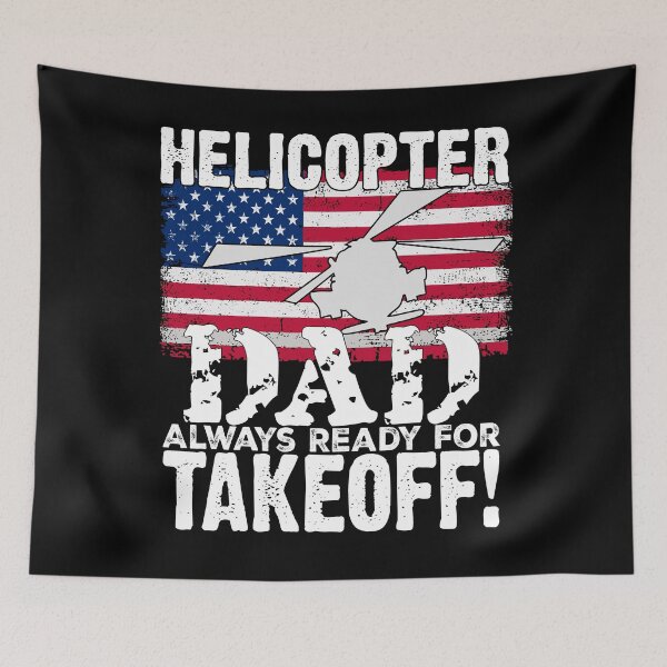 Item preview,  USA Flag Helicopter Dad Always Ready For Takeoff Funny Helicopter Parent   designed and sold by Smix Pixels.