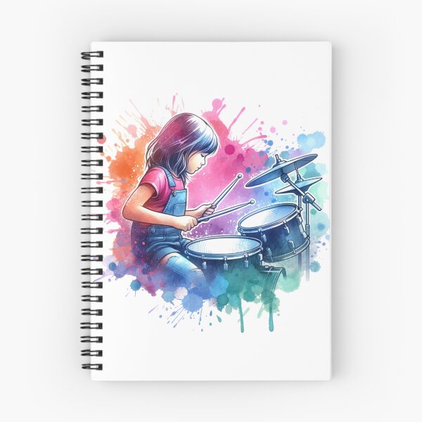 Item preview, Girl Playing Drums Illustration designed and sold by JesNoh.
