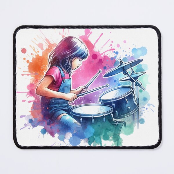 Item preview, Girl Playing Drums Illustration designed and sold by JesNoh.