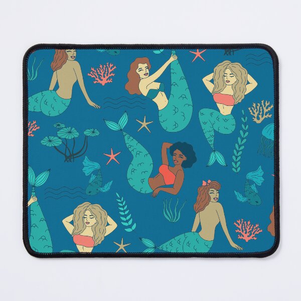 Item preview, multi racial mermaids pattern print designed and sold by Gossip Rag.