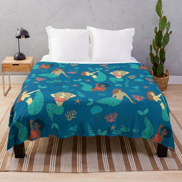 Item preview, multi racial mermaids pattern print designed and sold by Gossip Rag.