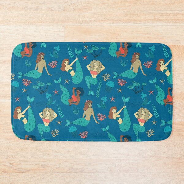 Item preview, multi racial mermaids pattern print designed and sold by Gossip Rag.
