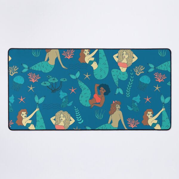 Item preview, multi racial mermaids pattern print designed and sold by Gossip Rag.