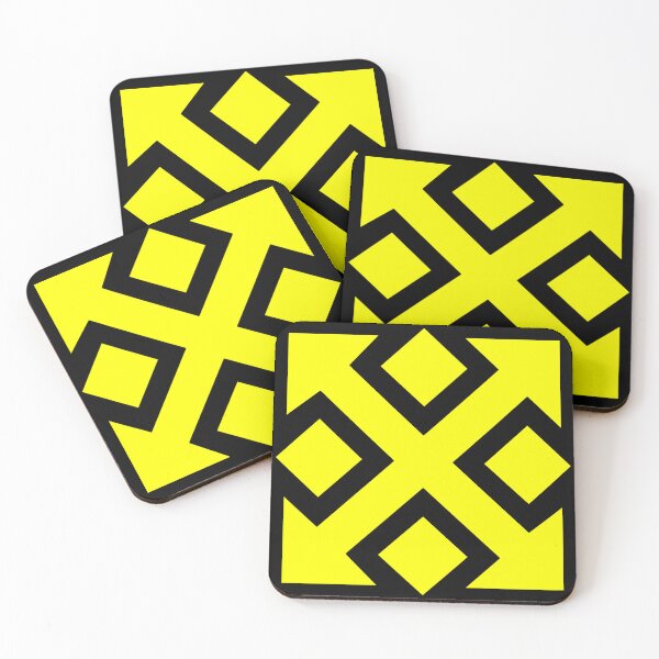 Item preview, Four Square Arrows Yellow on Black designed and sold by Greenwood2112.