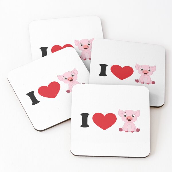 Item preview, I love pig - with a cute pig art designed and sold by EmeraldeaArt.